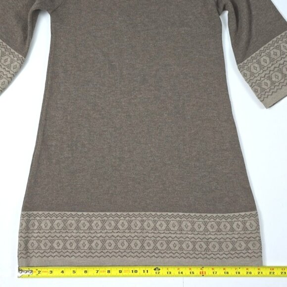 Temptation Women's Dress Cream Taupe Jacquard Knit Acrylic Wool Blend Size S - Picture 14 of 15